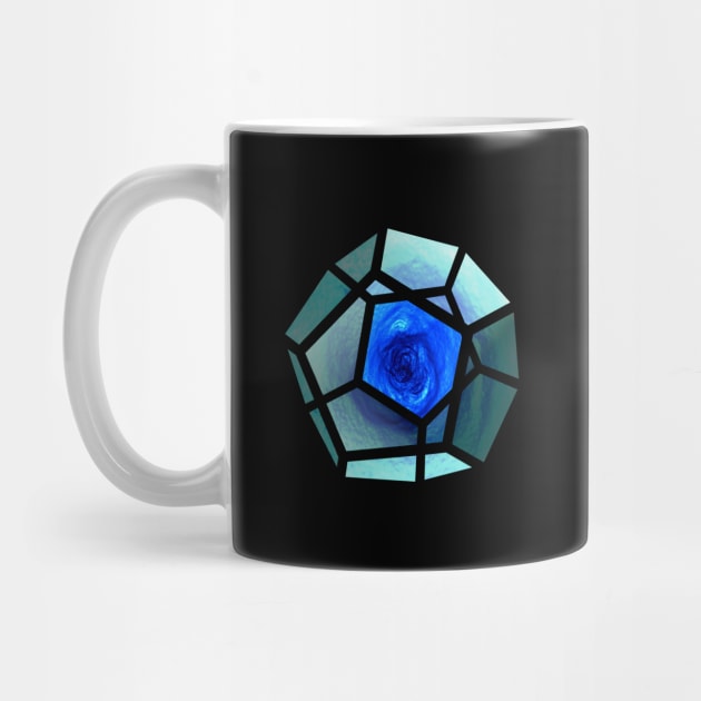 Galaxy space geometry concept: blue Platonic solid by Blacklinesw9